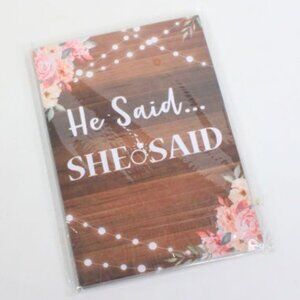 Bridal Shower Wedding Game He Said She Said 30 pc pack Cards